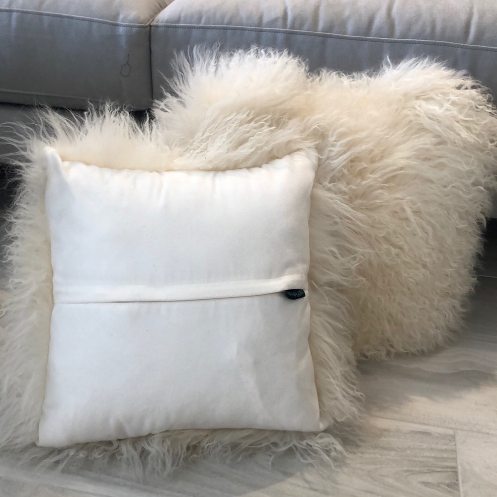 SOLD NOT FOR BUY 100% Mongolian Lamb Wool Pillows - Picture 2 of 4